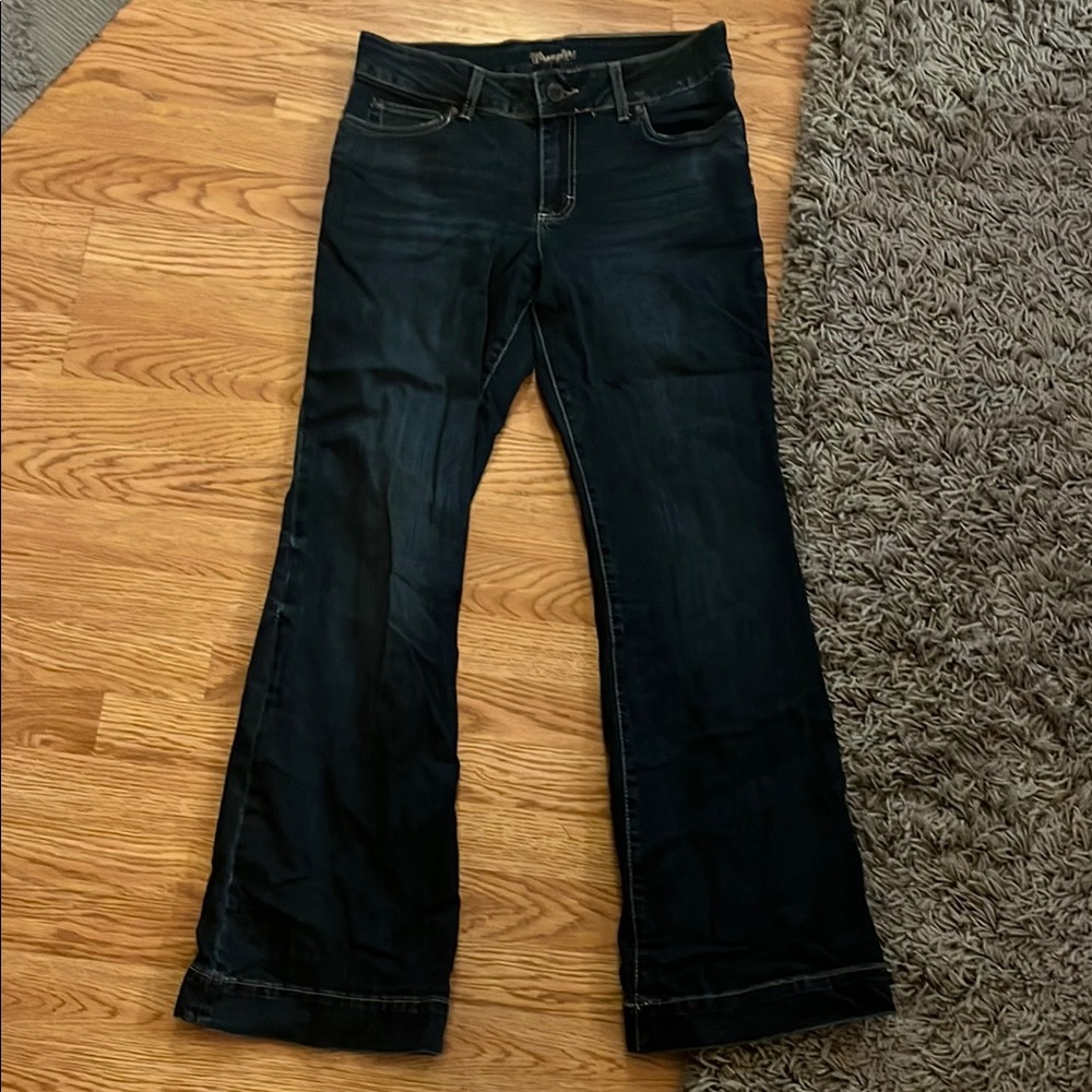 Wrangler Black Boot Cut Jeans with Frayed Hem